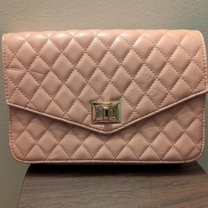 French Connection Pink Quilted Crossbody Bag